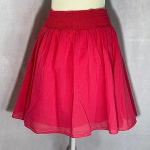 CLUB. MONACO Bright Pink 100% Cotton Full or Circle Mini Skirt Size XS